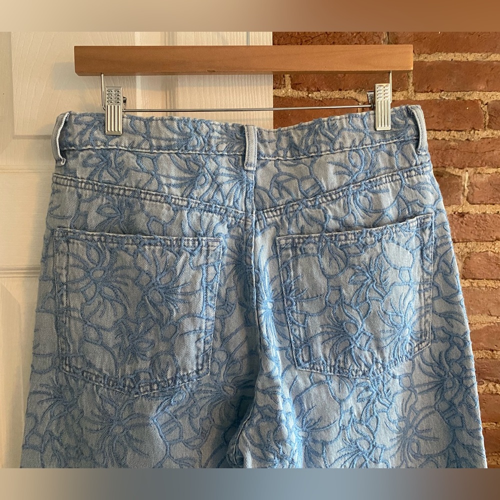 H&M Floral Embroidered Straight Jeans - New With Tags - Picture 5 of 11